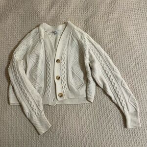 Madewell Cropped Cable Knit Cardigan
